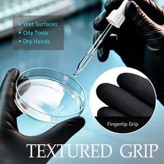 PROMEDIX P black gloves are food-safe certified for safe handling.