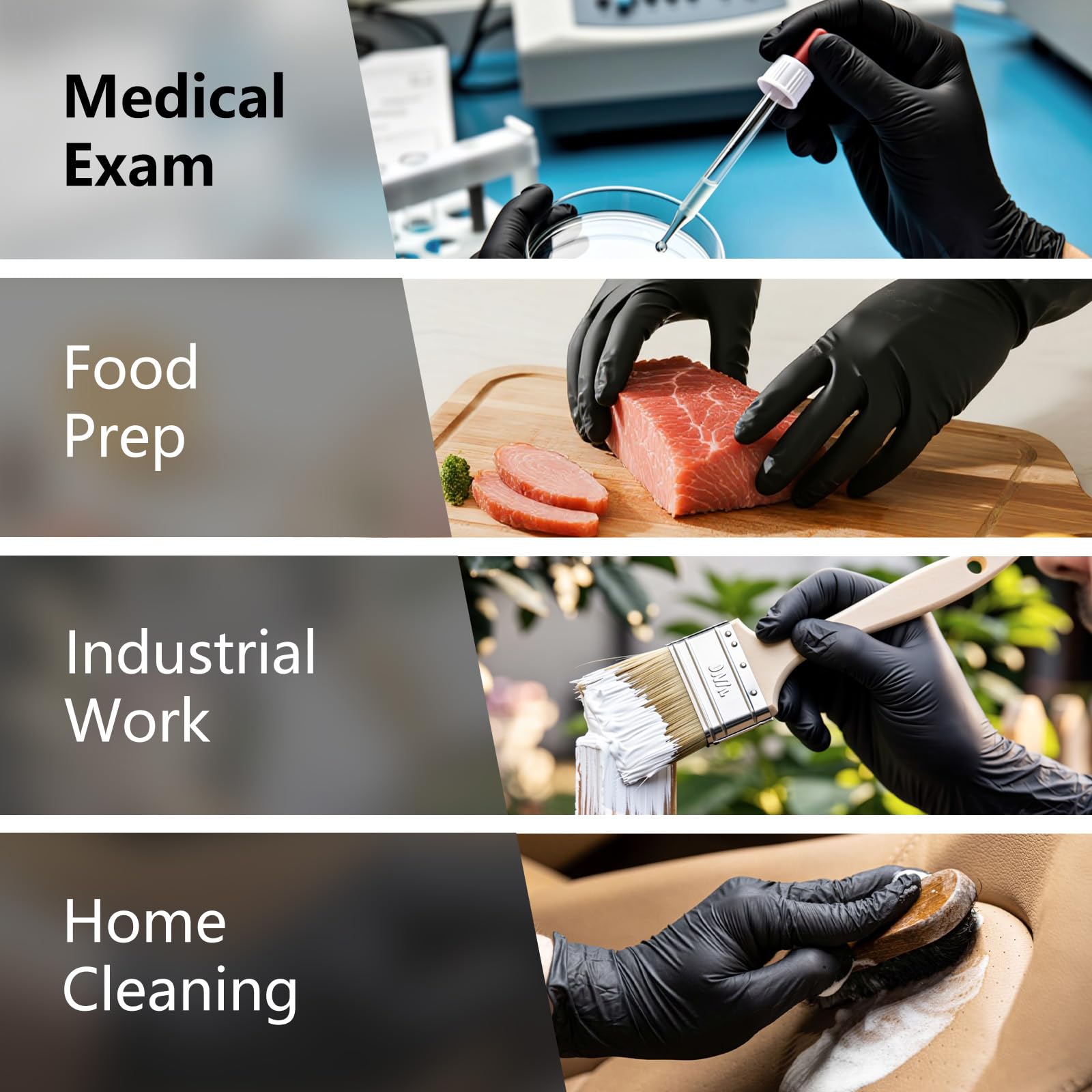 PROMEDIX P black nitrile gloves offer puncture resistance for demanding tasks.
