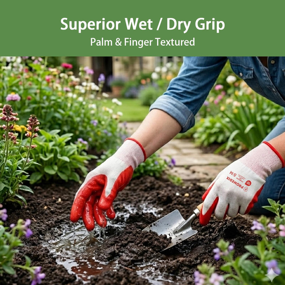 PROMEDIX P gloves are washable and easy to clean after gardening.