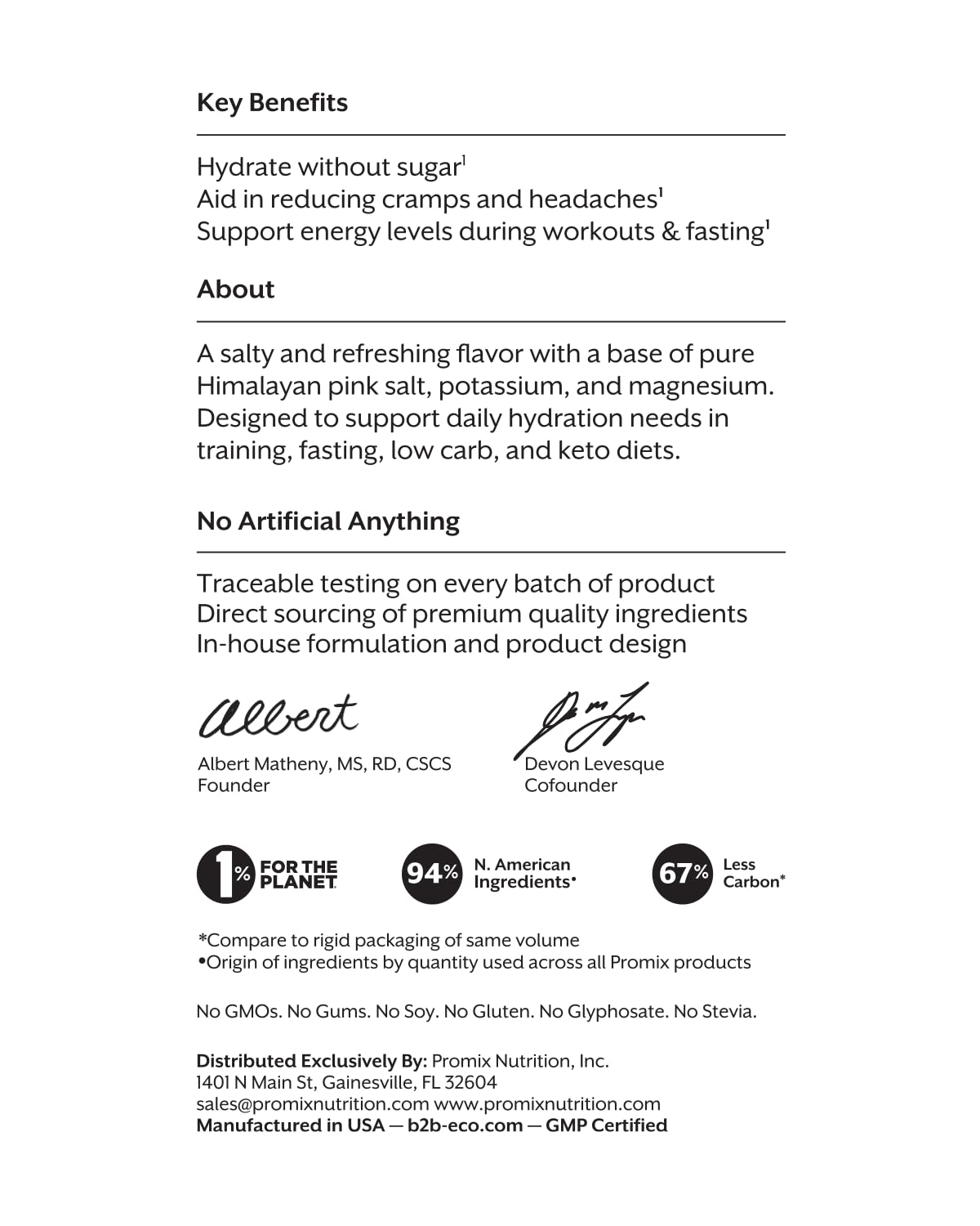 Promix electrolytes no artificial sugars with grapefruit oil flavor for sugar free taste