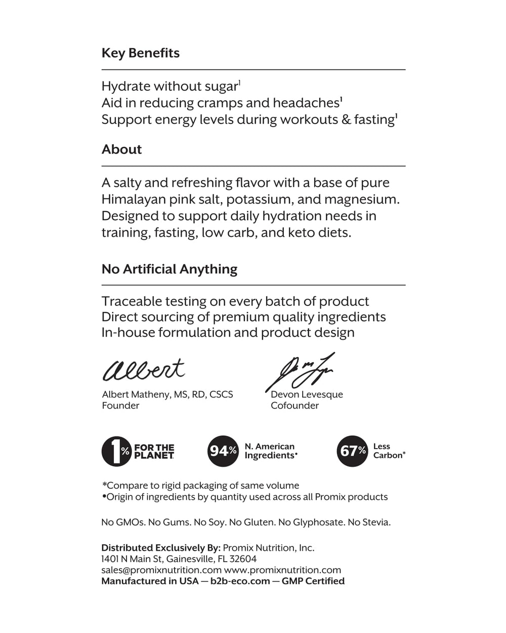 Promix electrolytes no artificial sugars with grapefruit oil flavor for sugar free taste