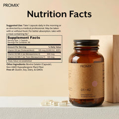 Promix D3 K2 capsules in hand, convenient daily wellness option