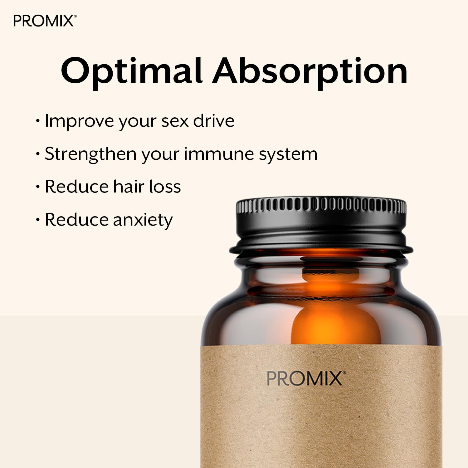 Close-up of Promix label highlighting gluten-free, soy-free formula