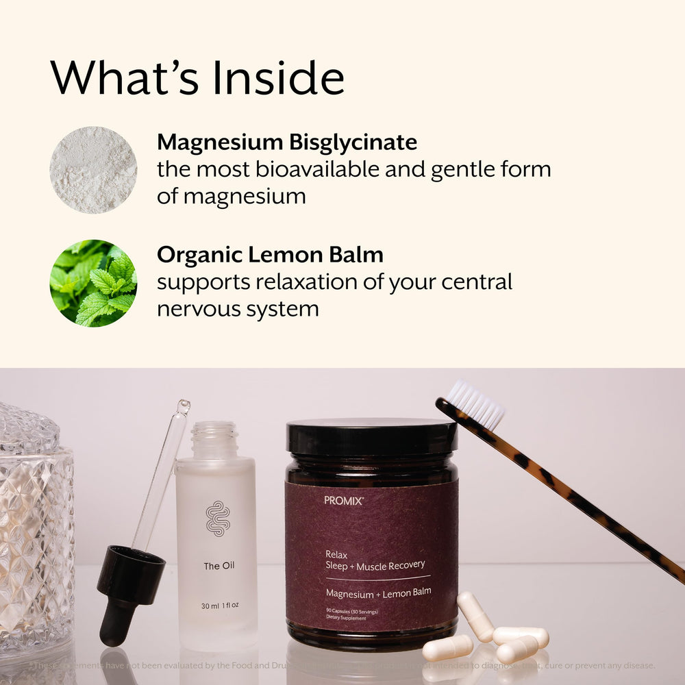 Promix Nutrition Relax night ritual scene showing calm moment before bed.