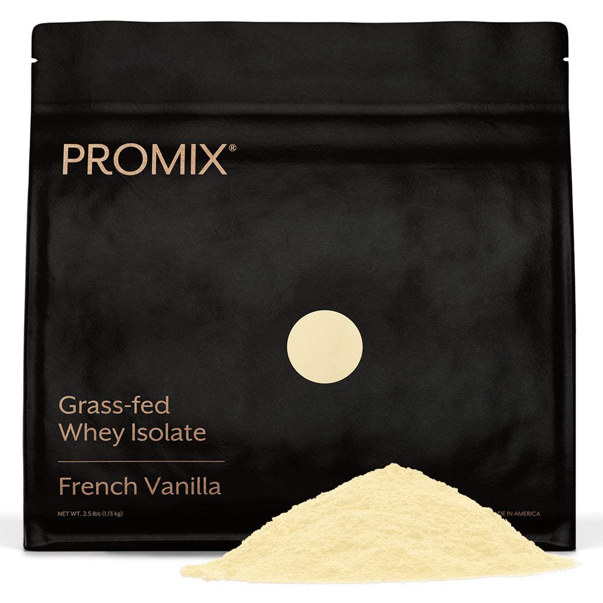 Promix Nutrition whey isolate vanilla powder canister for smooth post-workout shakes