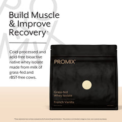 Promix Nutrition whey isolate vanilla serving scoop showing protein portions