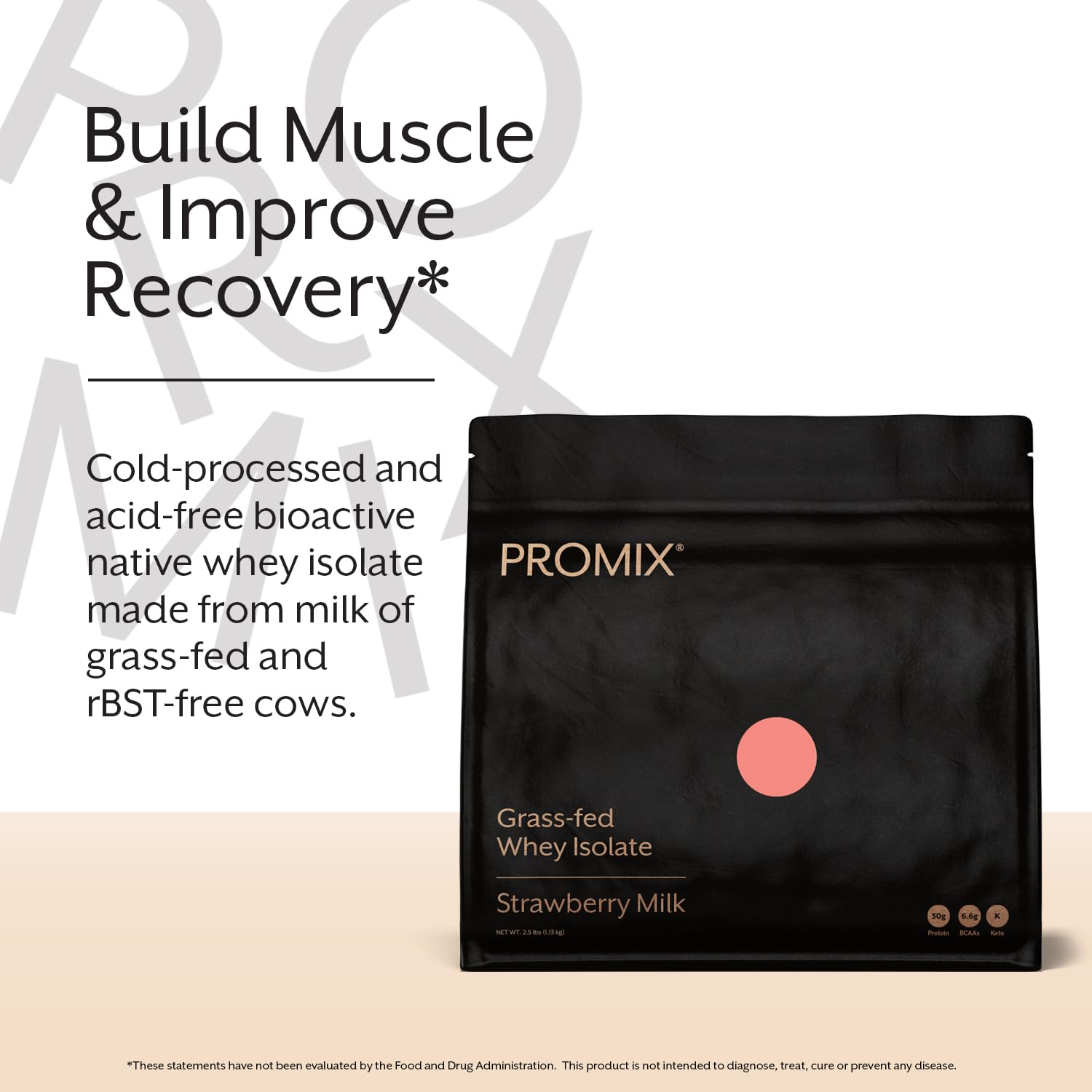 Promix Whey Isolate in shaker emphasizes fast-digesting formula for easy mixing.