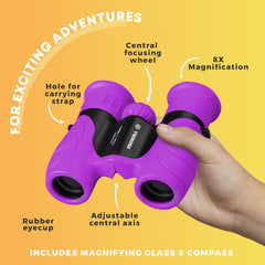 Promora kids binoculars rubber coating provides durable grip for active outdoor play