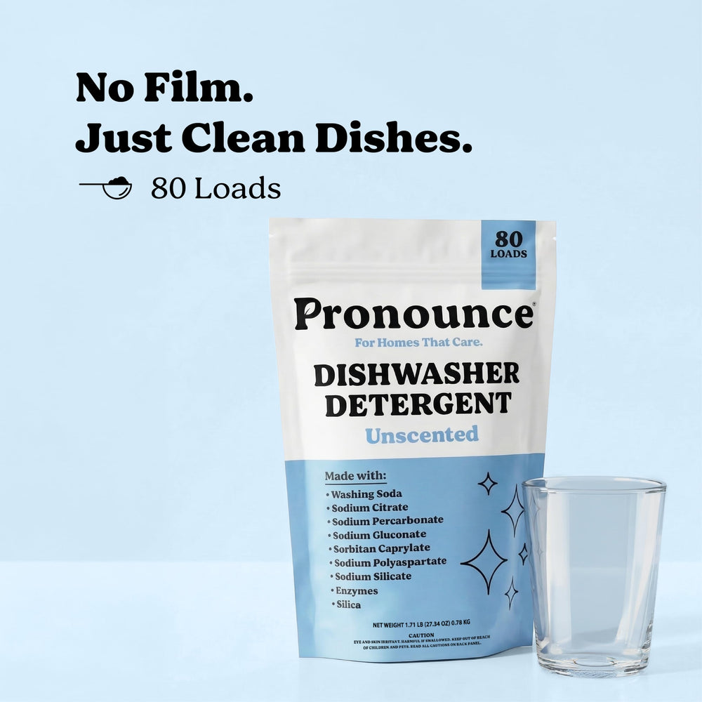 Pronounce unscented dishwasher detergent powder ideal for sensitive households.