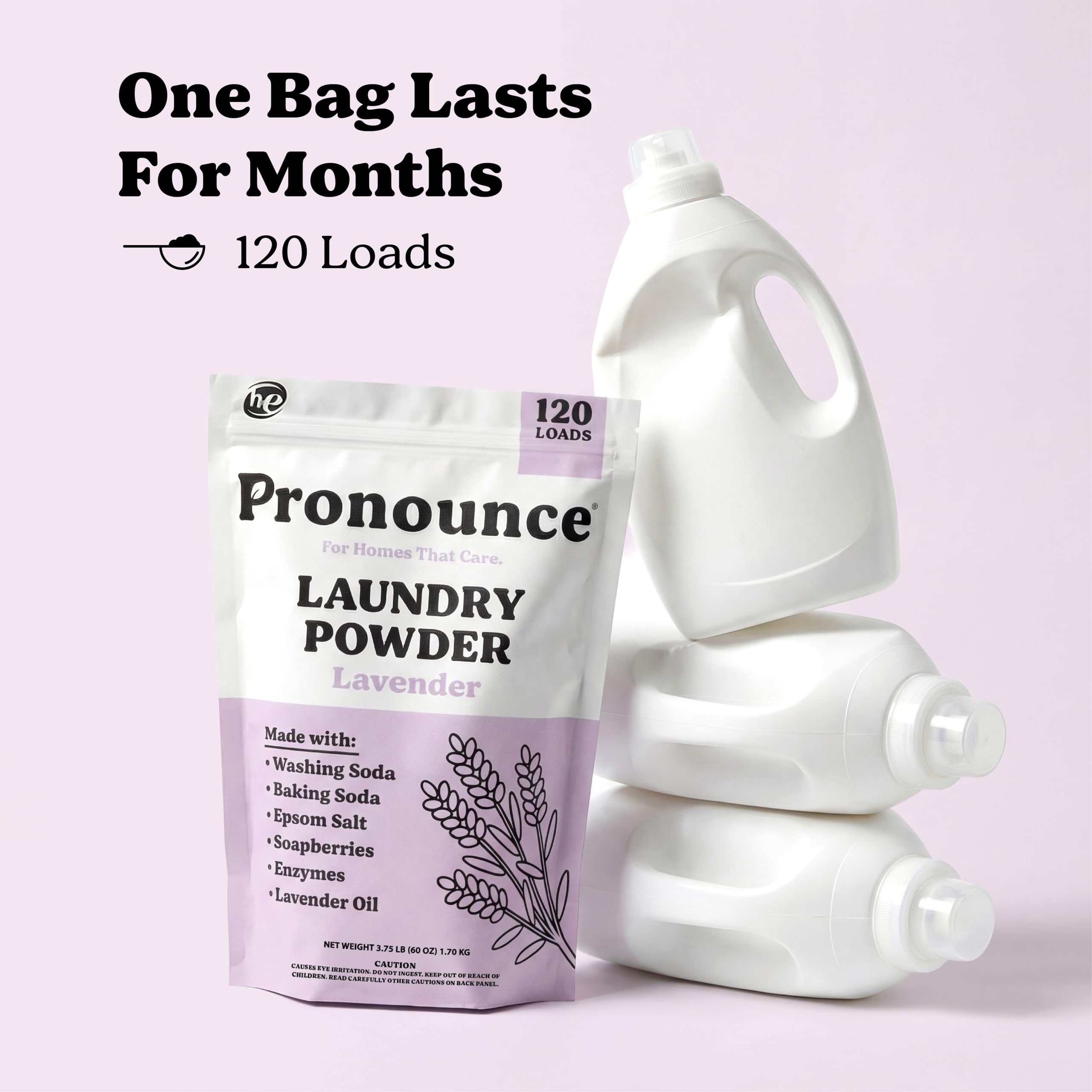 Pronounce laundry powder HE washer compatibility in action.