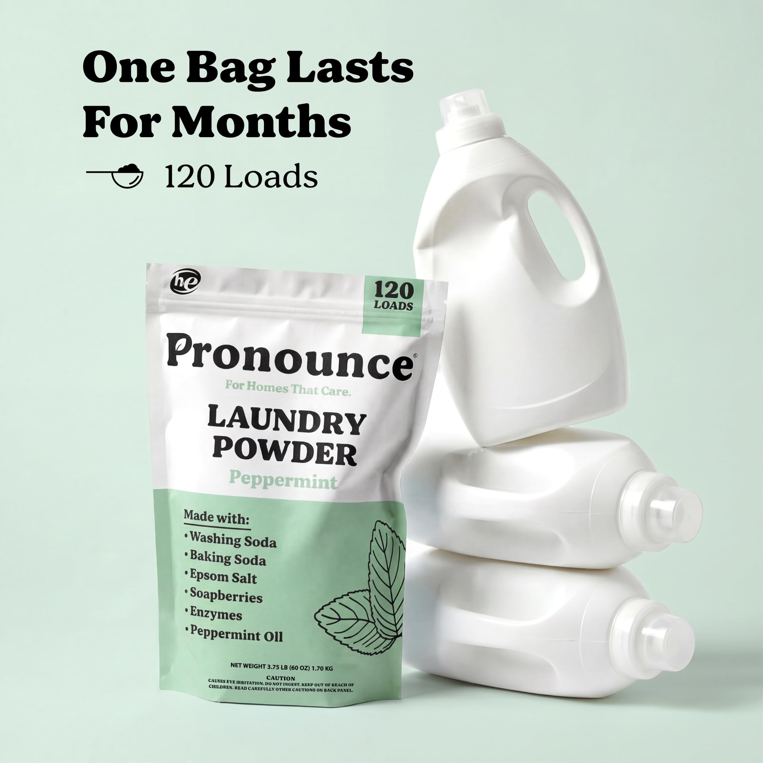 Pronounce peppermint scented variant for fresh, clean laundry.