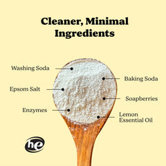Pronounce Laundry Powder scoop in use—easy dosing for standard or heavy loads.