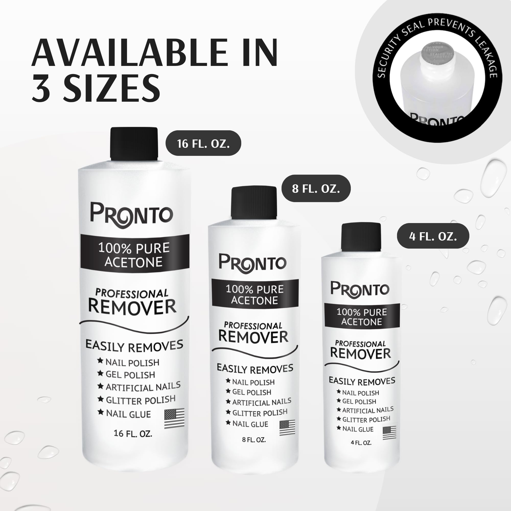 Pronto nail polish remover packaging for easy storage and access.