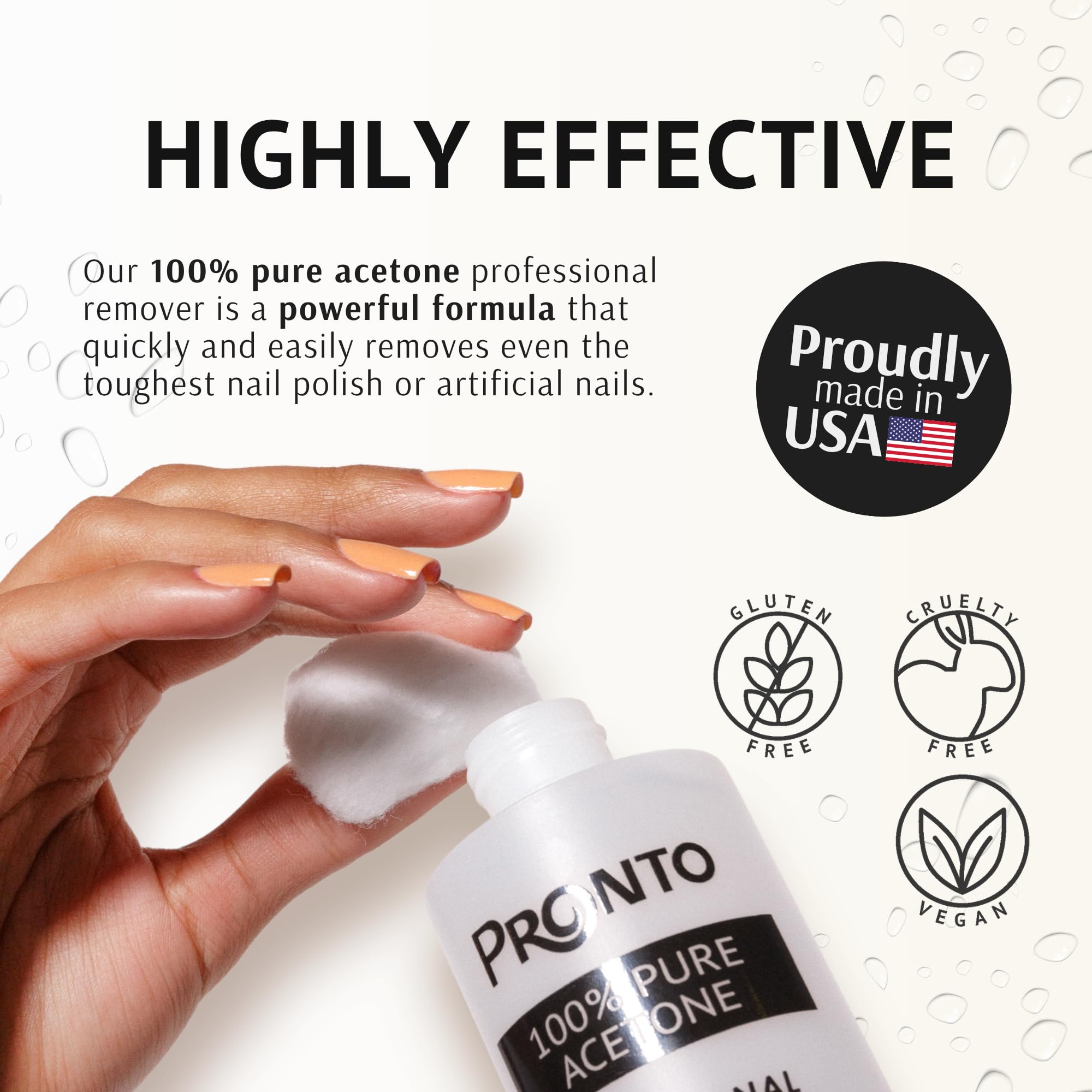 Pronto acetone bottle with dispenser for precise, mess-free application