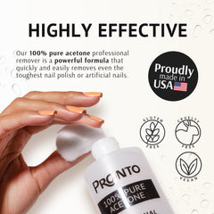 Pronto acetone bottle with dispenser for precise, mess-free application