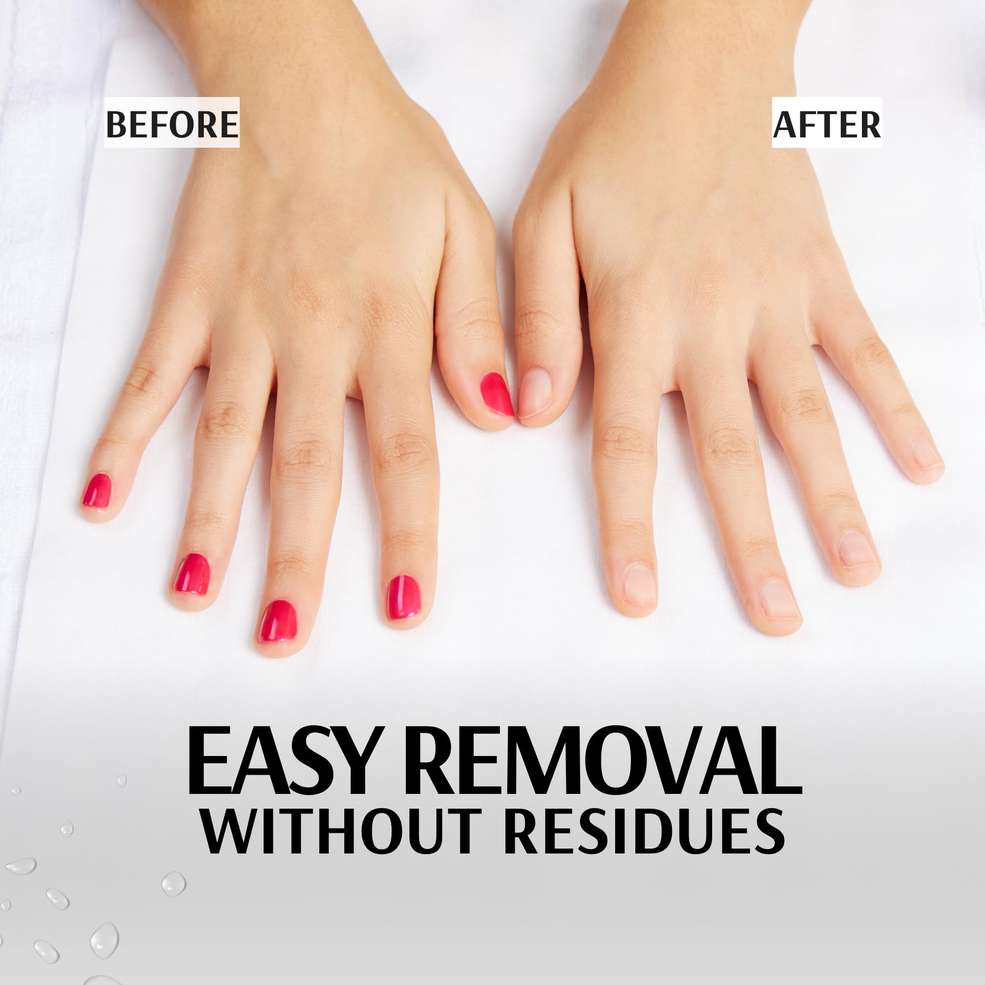 Pronto acetone remover gel polish removal close-up showing lift