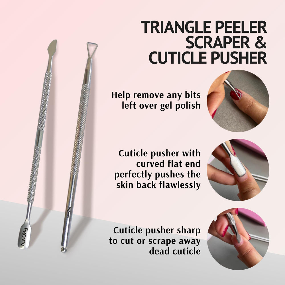 Pronto nail scraper removes polish smoothly from edges.
