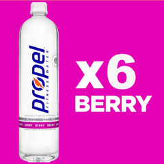 Propel Berry label close-up highlighting electrolyte blend and vitamins.