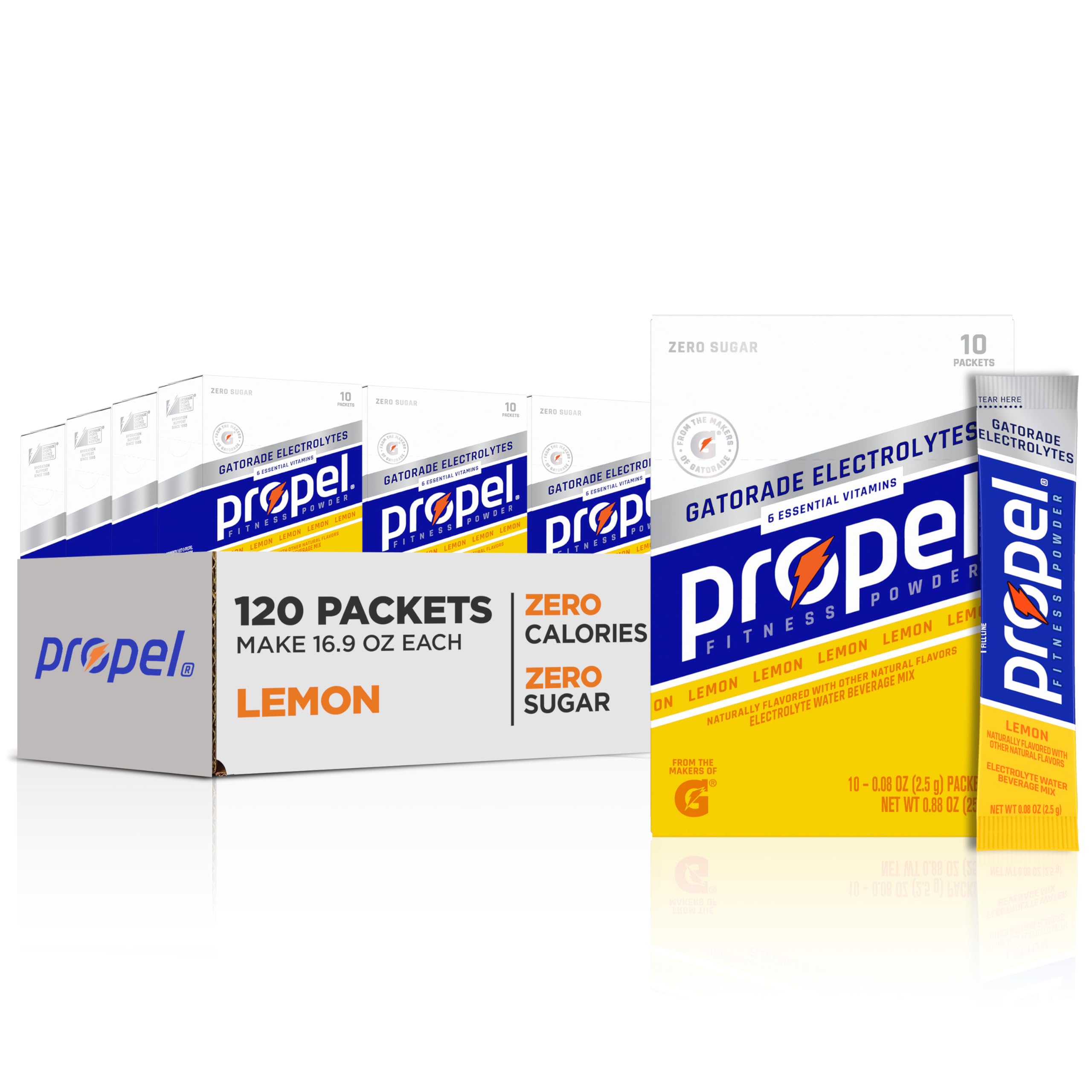 Propel lemon electrolyte boxes for zero calorie hydration during workouts