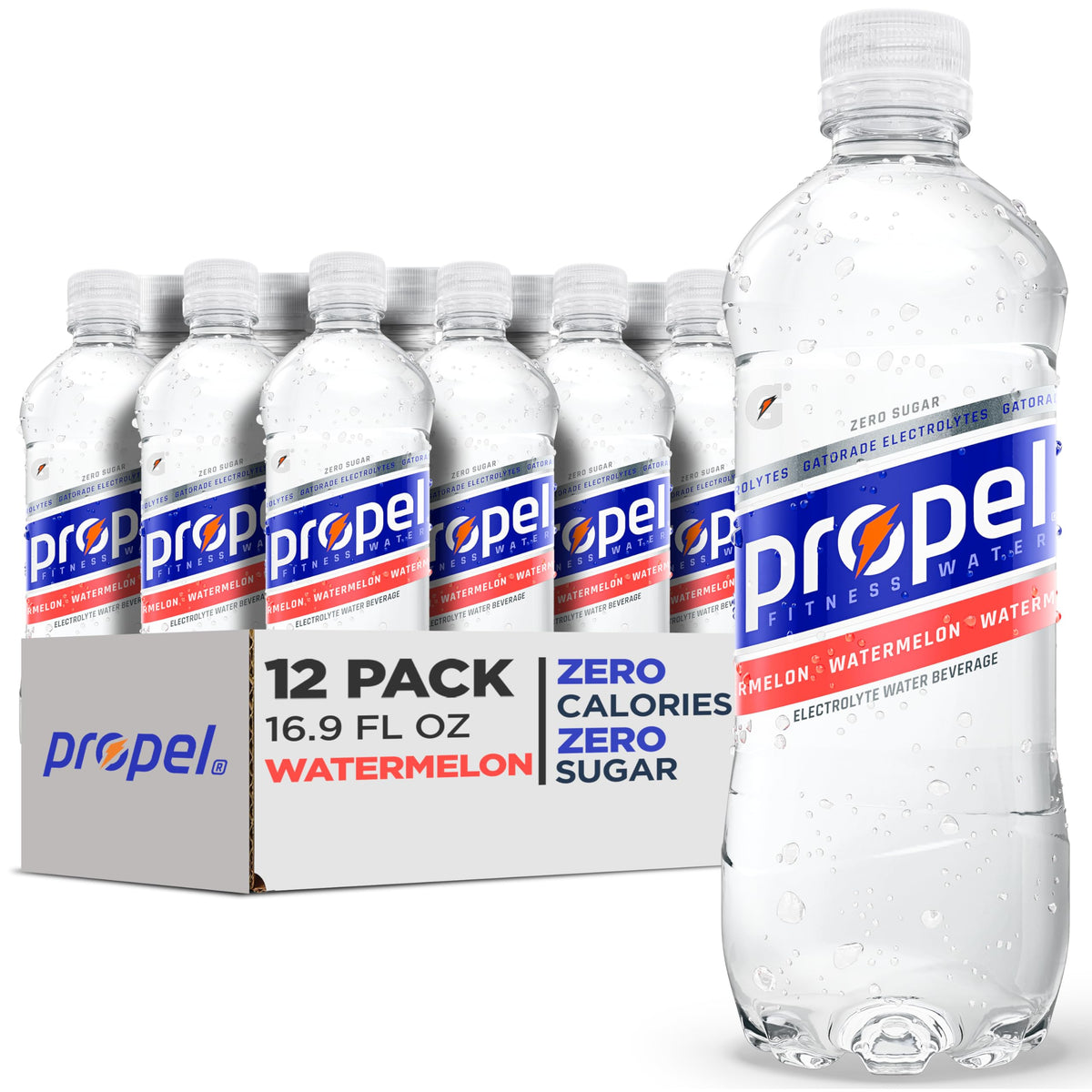 Propel Electrolyte Watermelon bottle front view showing refreshing hydration