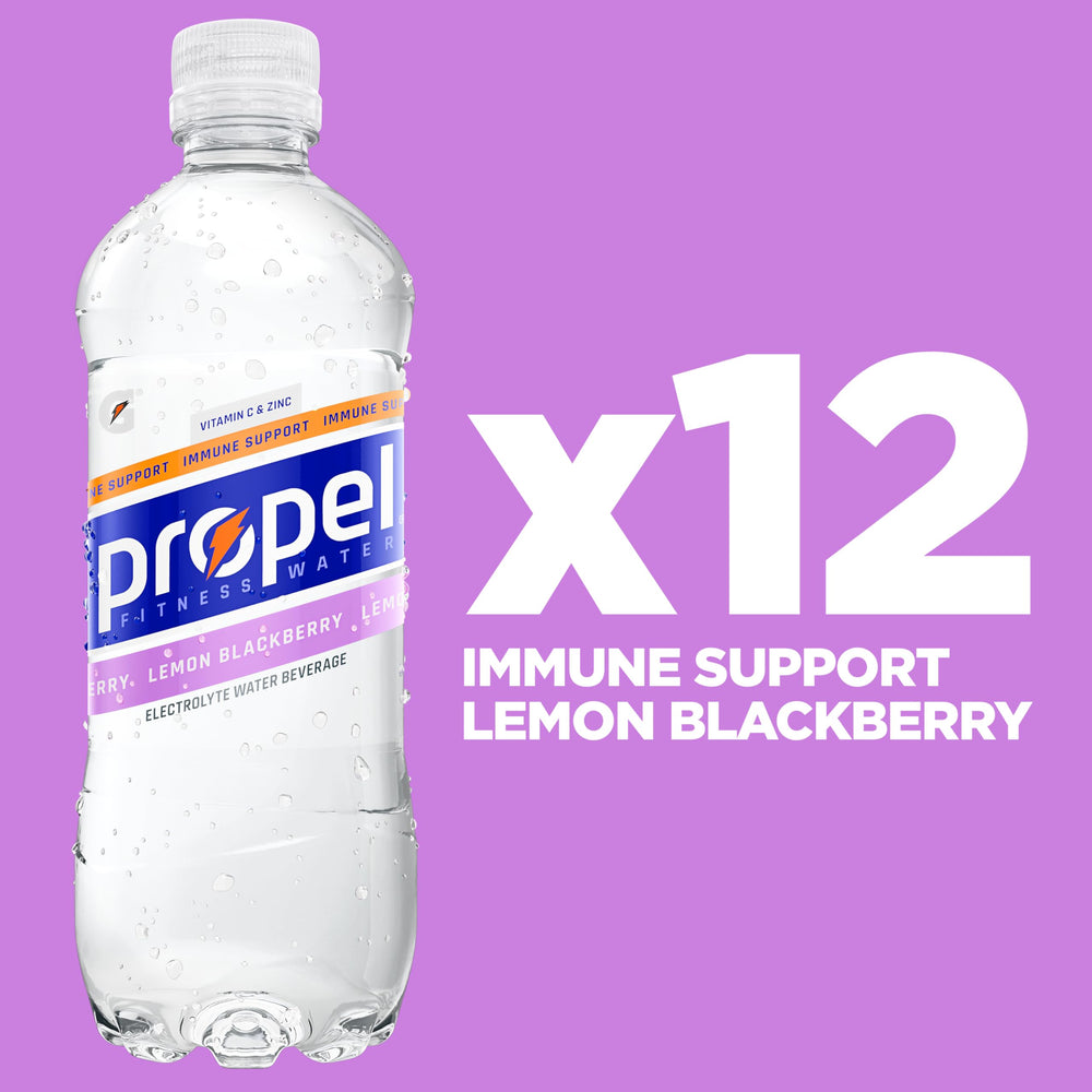 Close-up of Propel label showing 100% DV vitamin C per bottle.