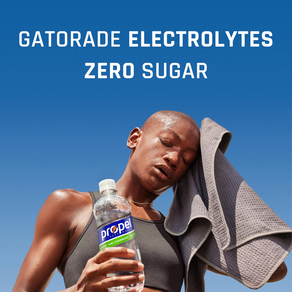 Propel Kiwi Strawberry pour shot illustrating quick hydration during activity