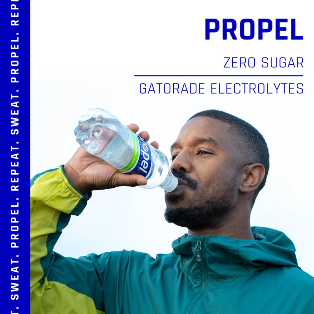 Propel Peach vitamin label showing vitamins C and E