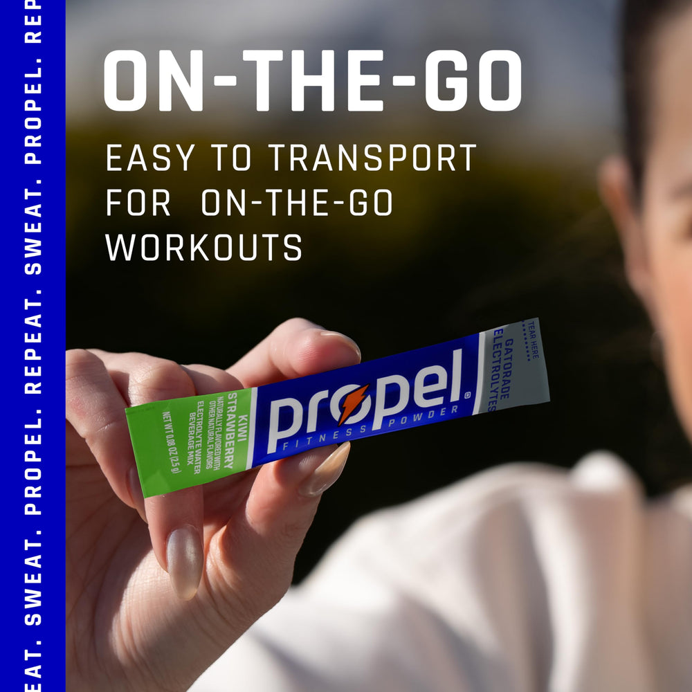 Propel bottle with kiwi strawberry hydration showcasing zero calories.