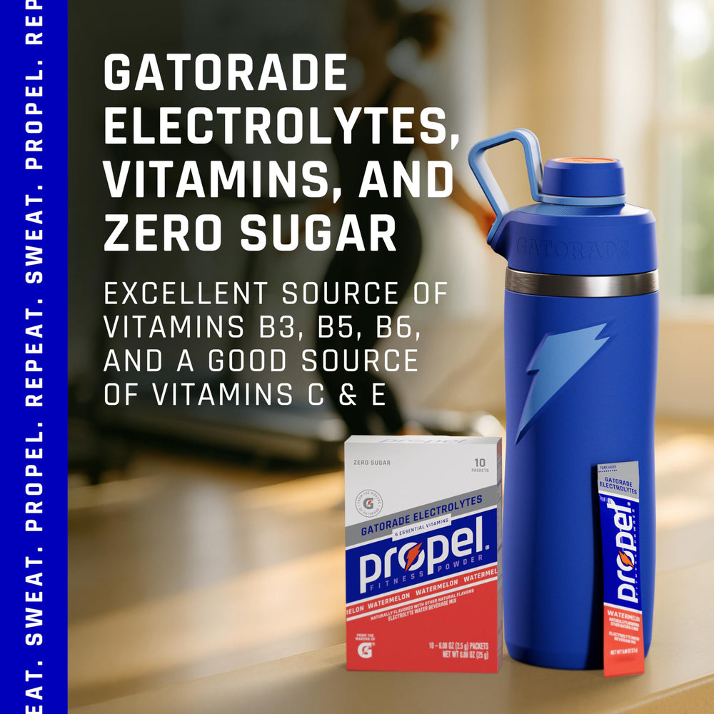 Propel zero calorie sugar-free label graphic
