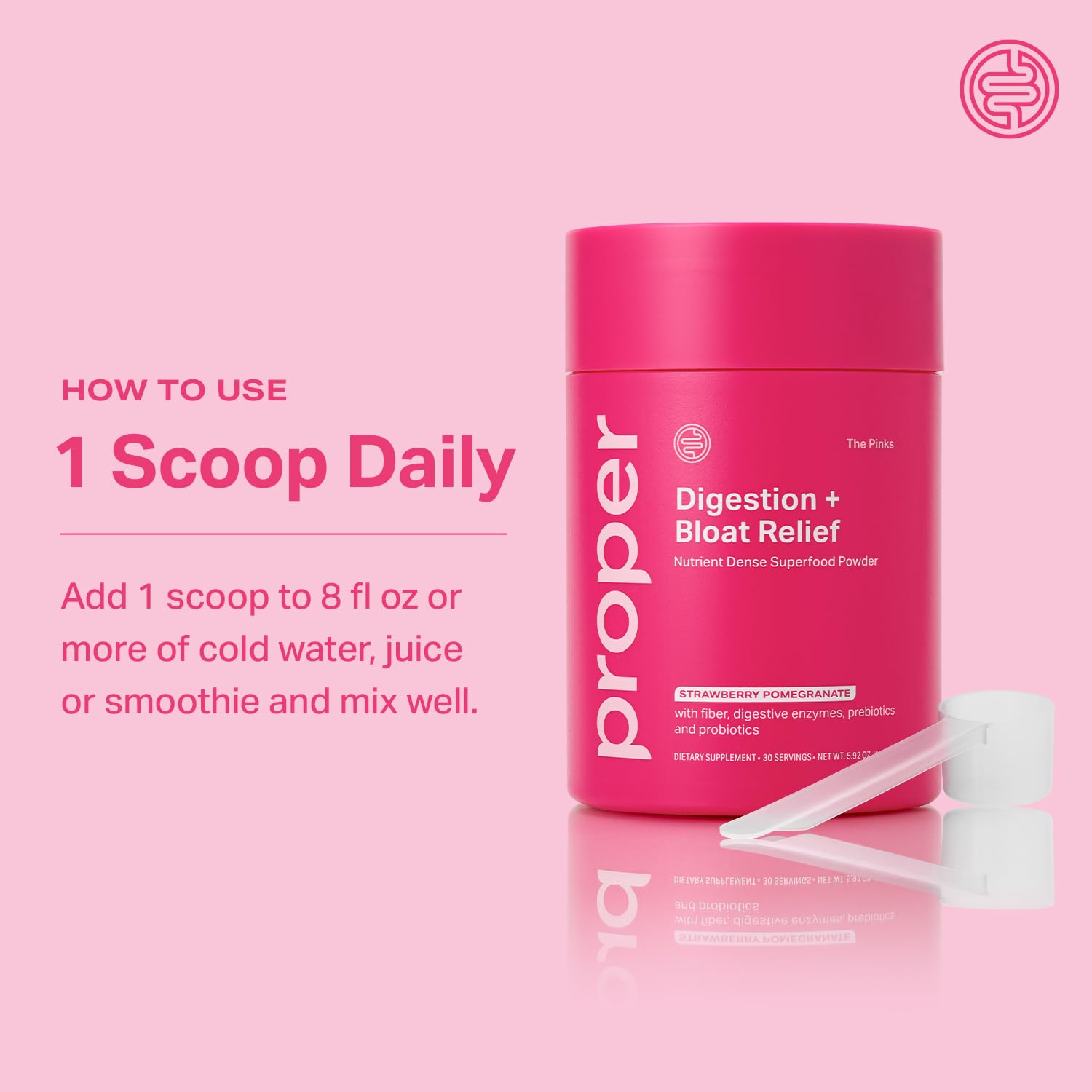 Proper Pinks gluten-free and dairy-free label communicates clean ingredients.