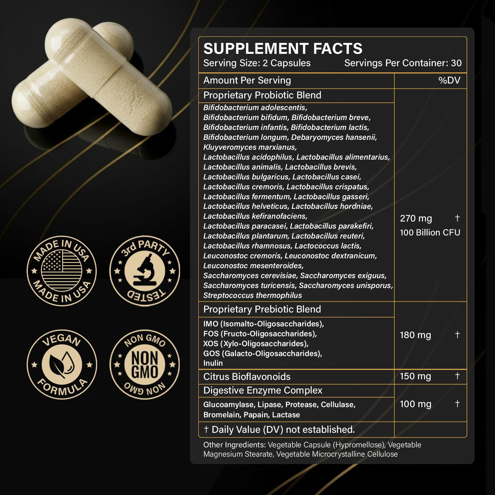 Proriginal Probiotics made in the USA with third-party testing.