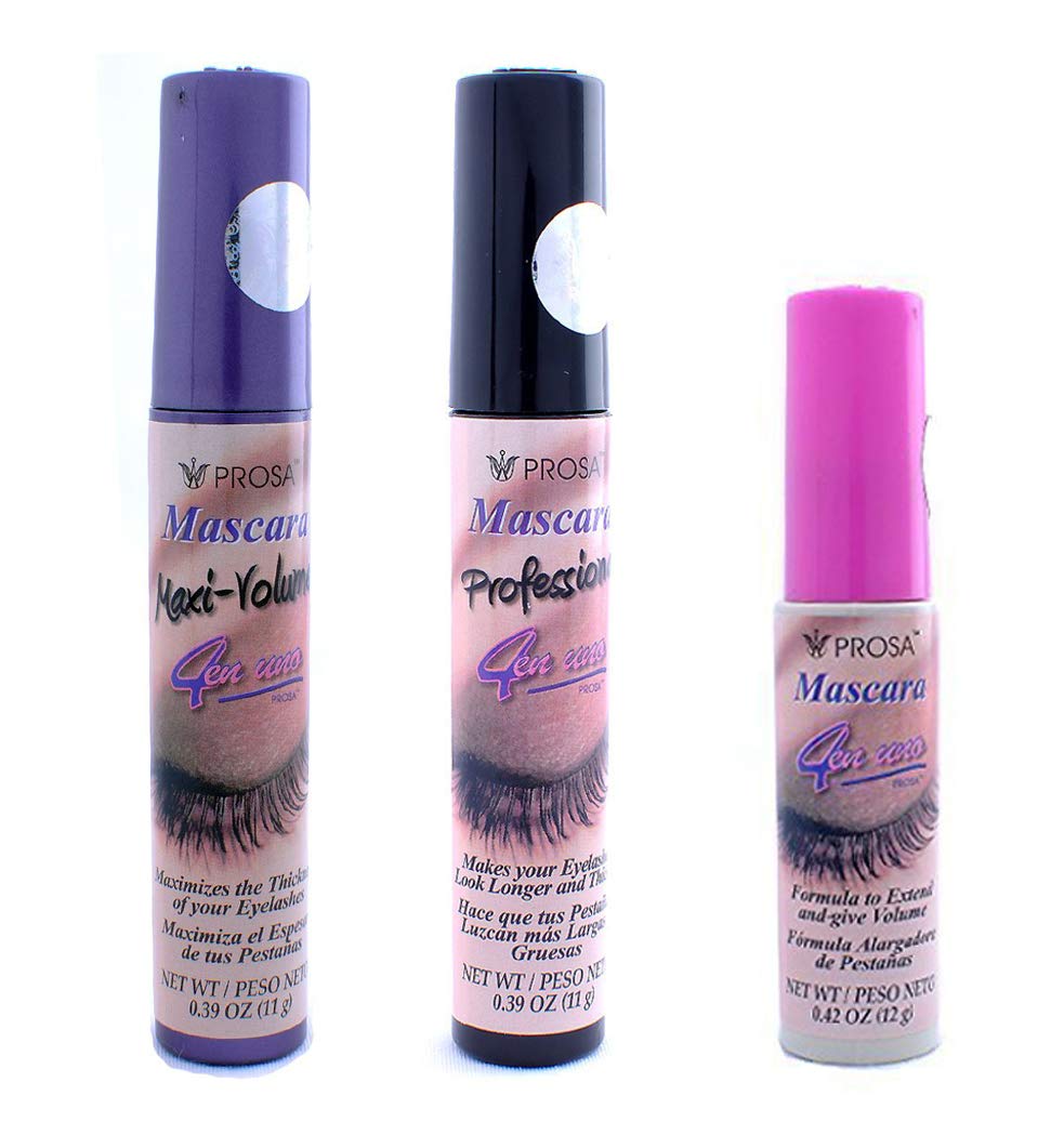 Prosa Maxi Volume Mascara 4-in-1 wand coats lashes for longer, thicker definition.