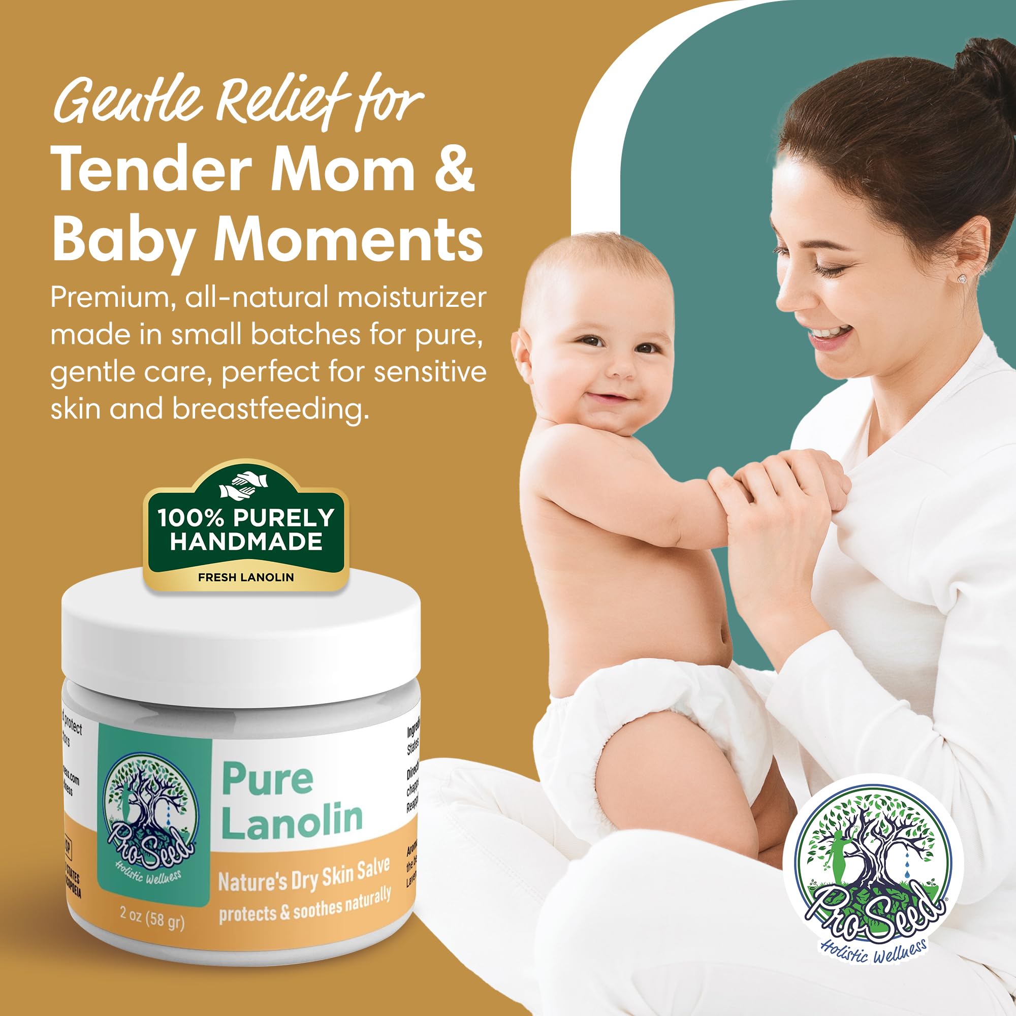 ProSeed Holistic Wellness lanolin on dry skin for deep hydration.
