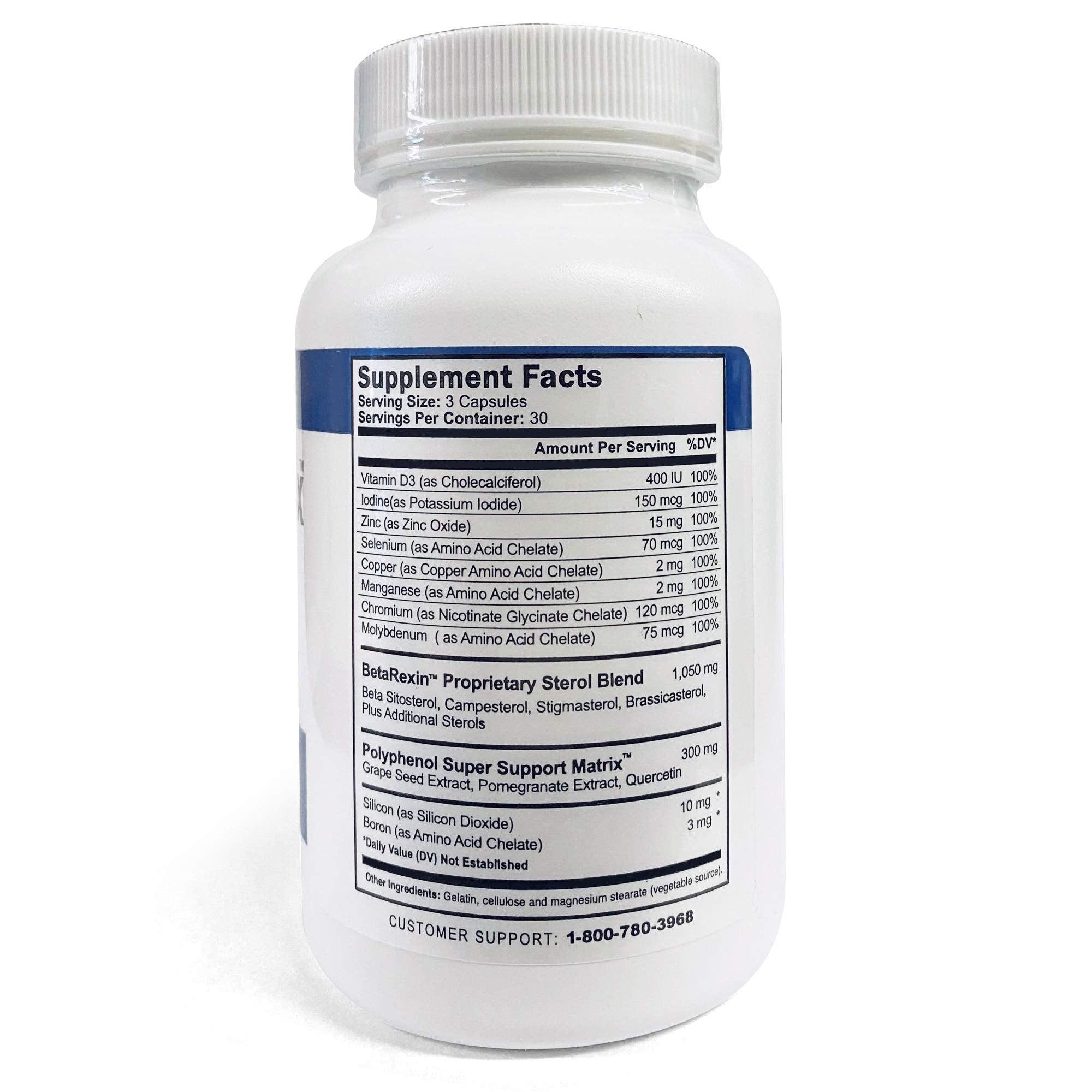 ProstaGenix multiphase bottle label close-up conveys clinical testing and trust.