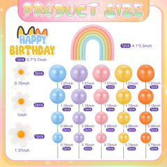 ProSuites rainbow cake topper adds bright color and a focal highlight for celebrations.