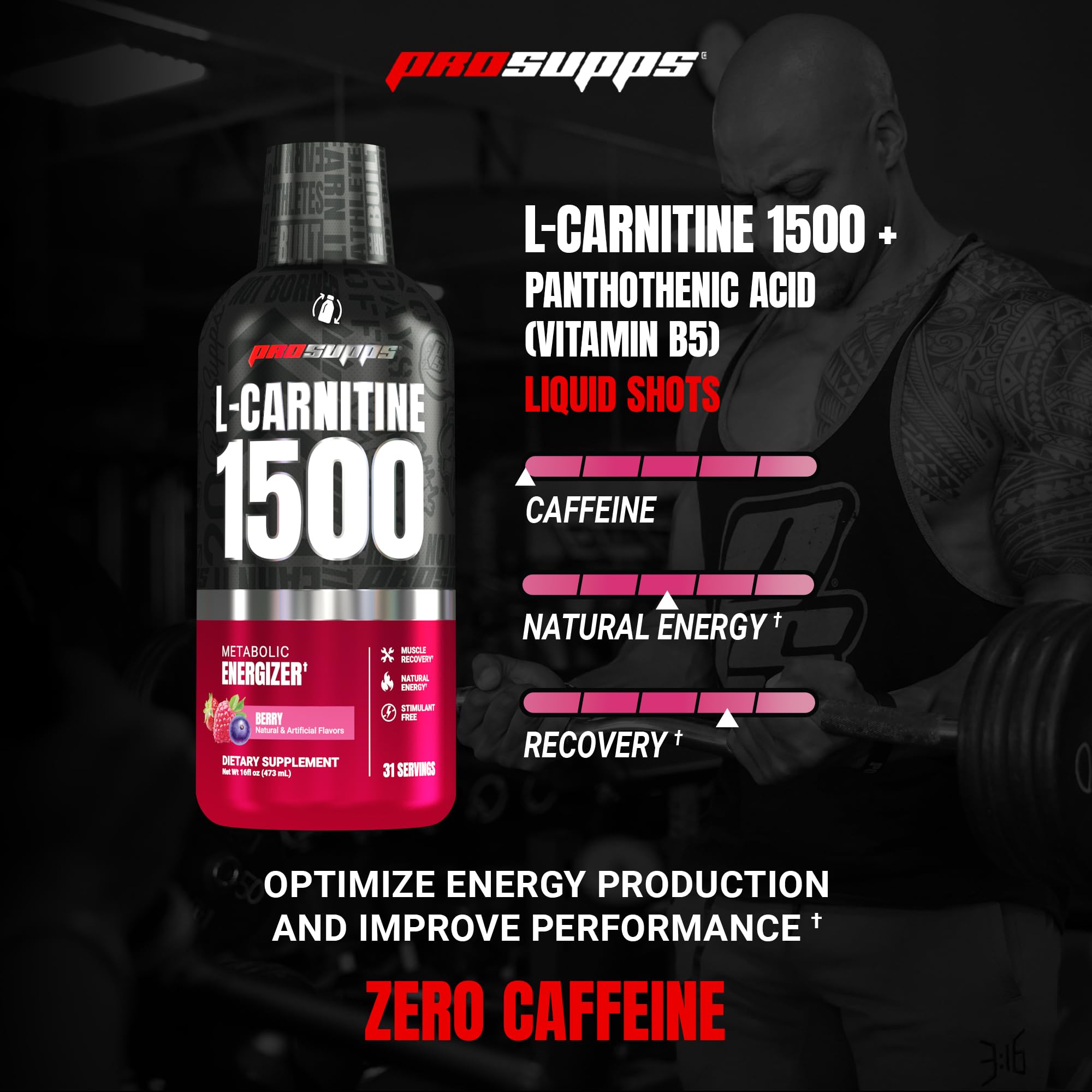 ProSupps L-Carnitine Liquid 1500 pour added to a beverage for quick fueling.