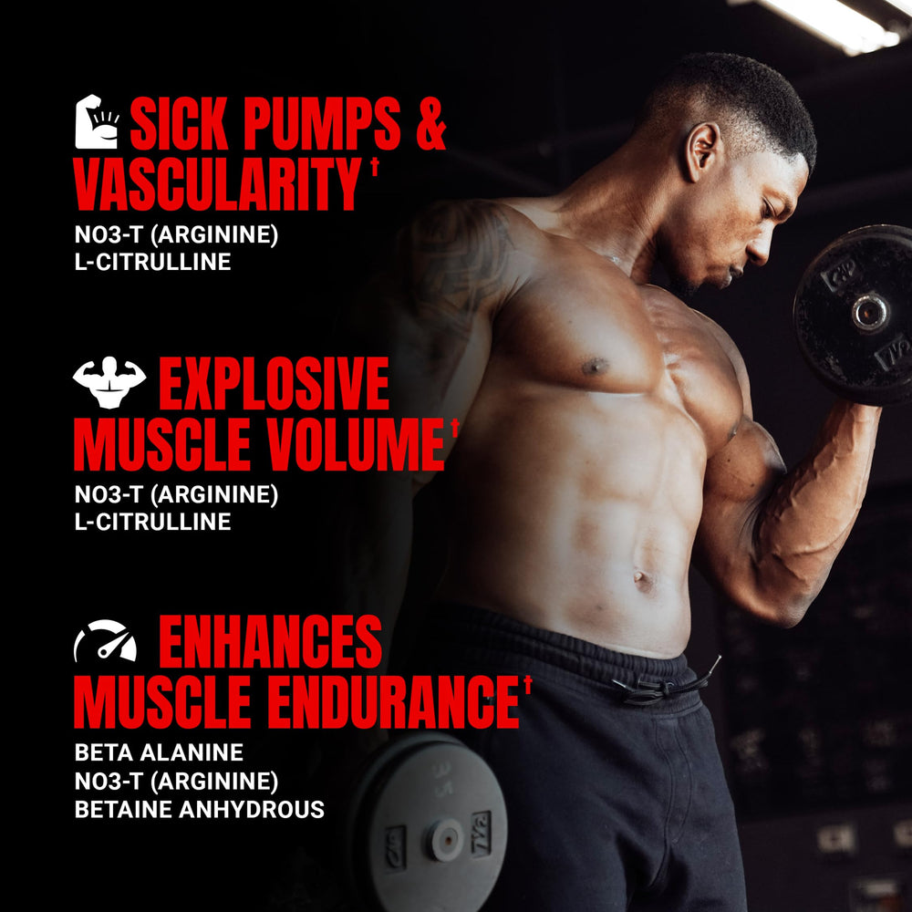 Close-up of the Mr Hyde Max Pump label highlighting caffeine-free formula.