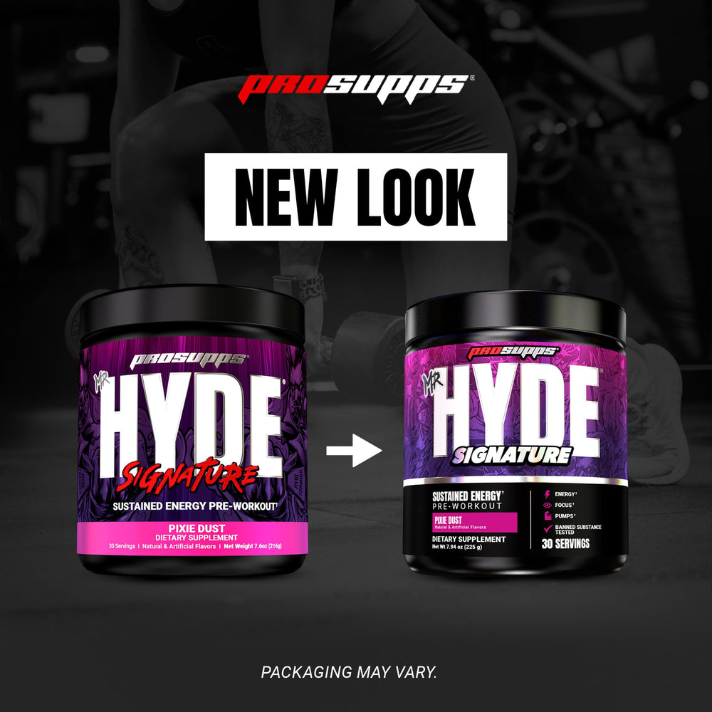 Workout-focused ProSupps pre-workout energizing user in gym setting.