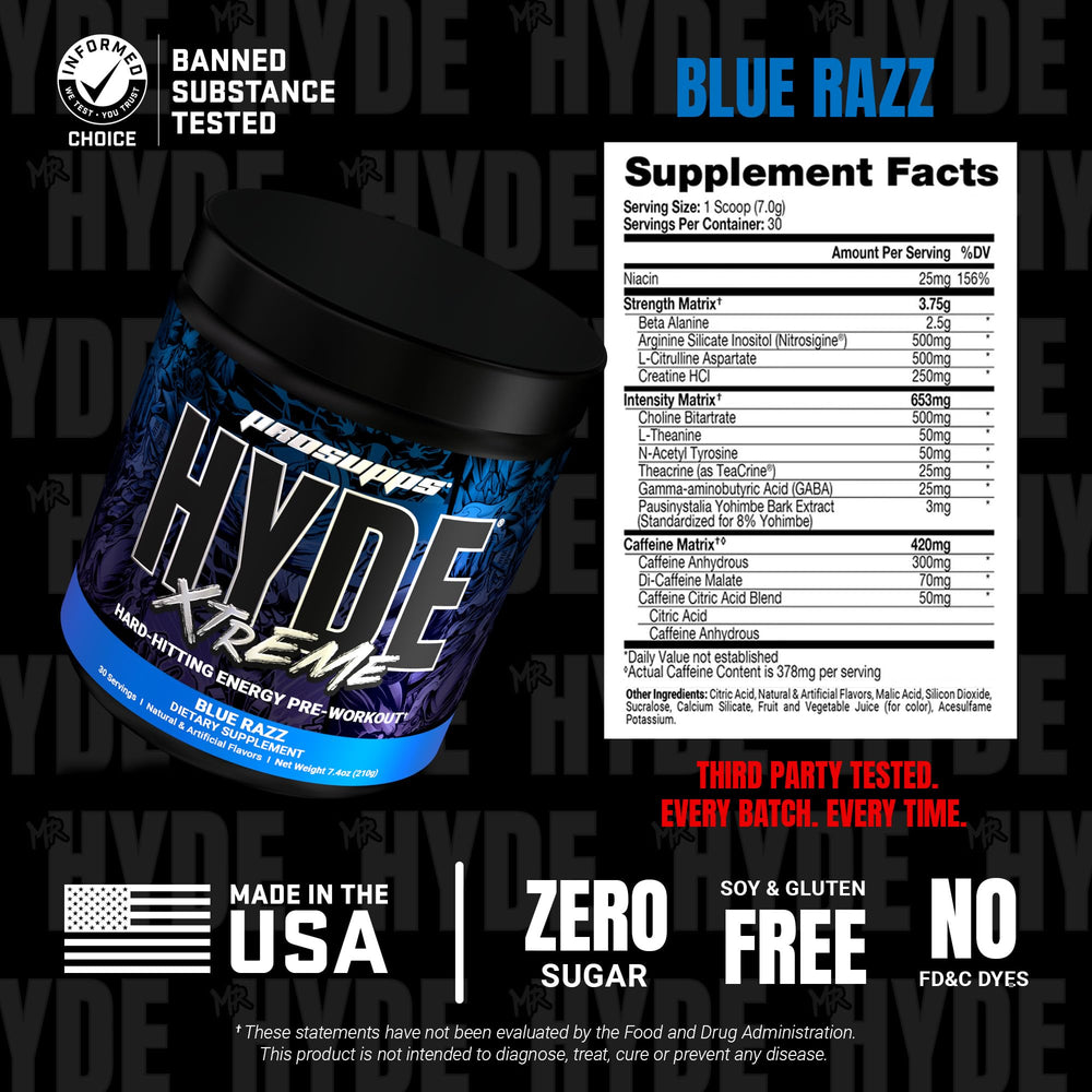 Prosupps Mr. Hyde Xtreme blue razz unopened tub ready for training