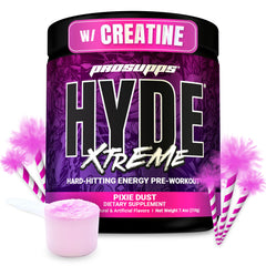 ProSupps Mr. Hyde Xtreme powder canister boosts energy and focus for workouts.