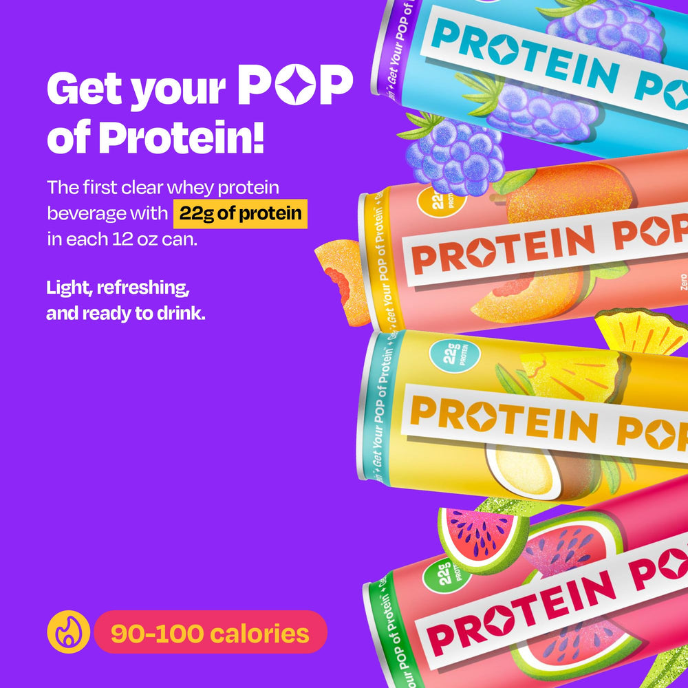Protein Pop peach can offers a light, sugar-free option between meals.
