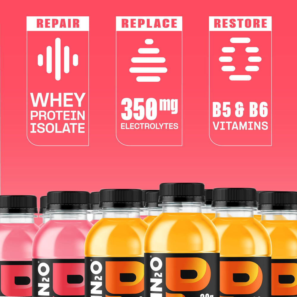 Protein2o bottle on work desk promotes convenient post-workout refreshment.