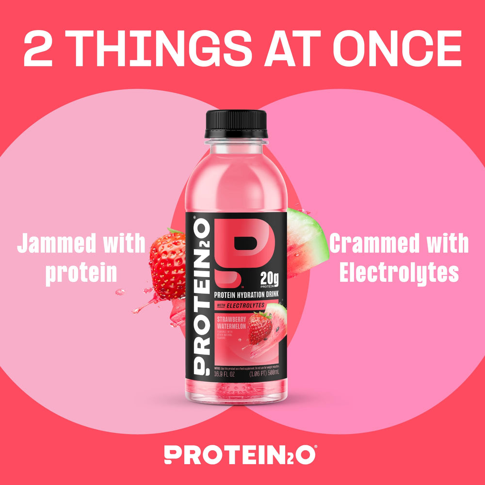 Protein2o clear whey water in a bottle emphasizes light, protein-rich hydration for workouts.