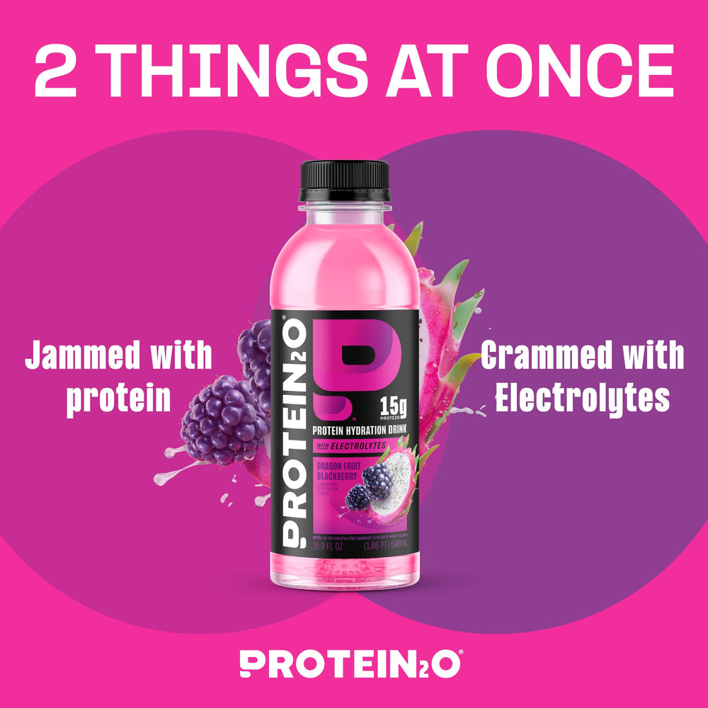 Protein2o electrolyte hydration drink highlighting balanced minerals for daily use.