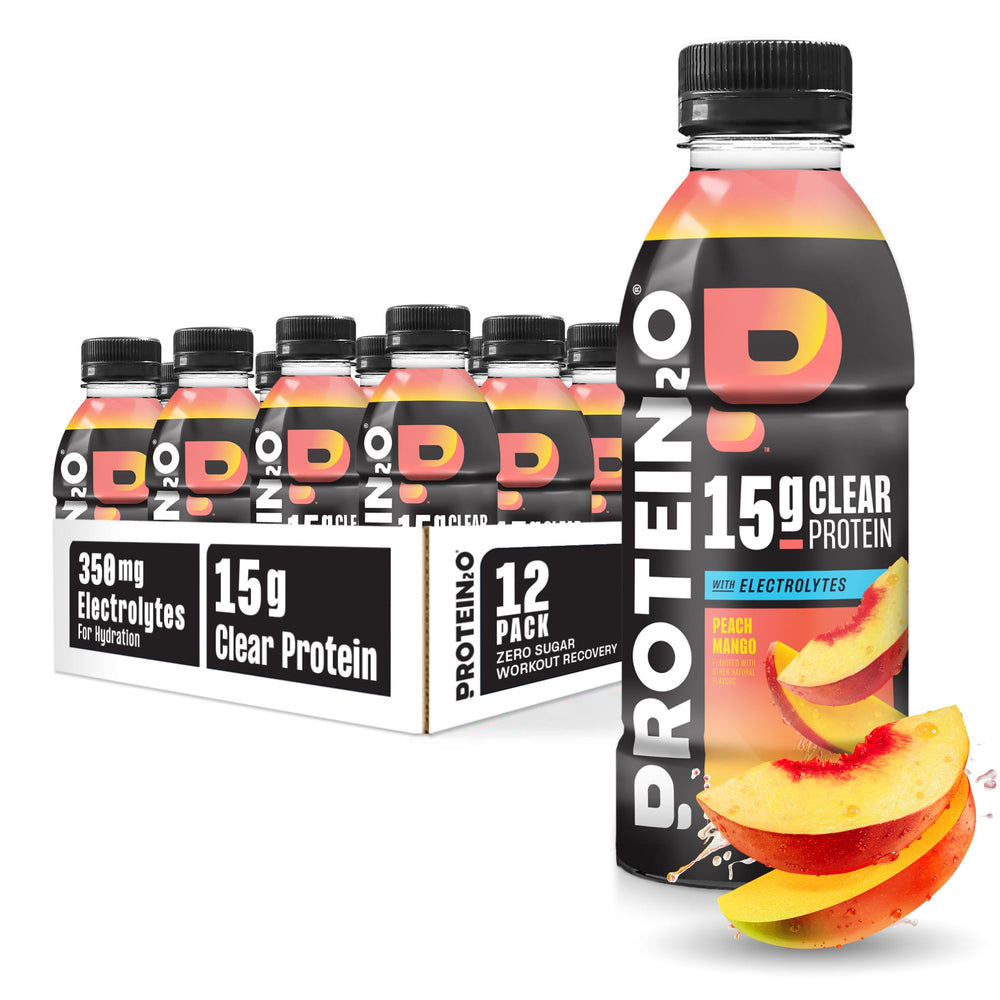Protein2o Peach Mango bottle delivers refreshing hydration with 15g protein.