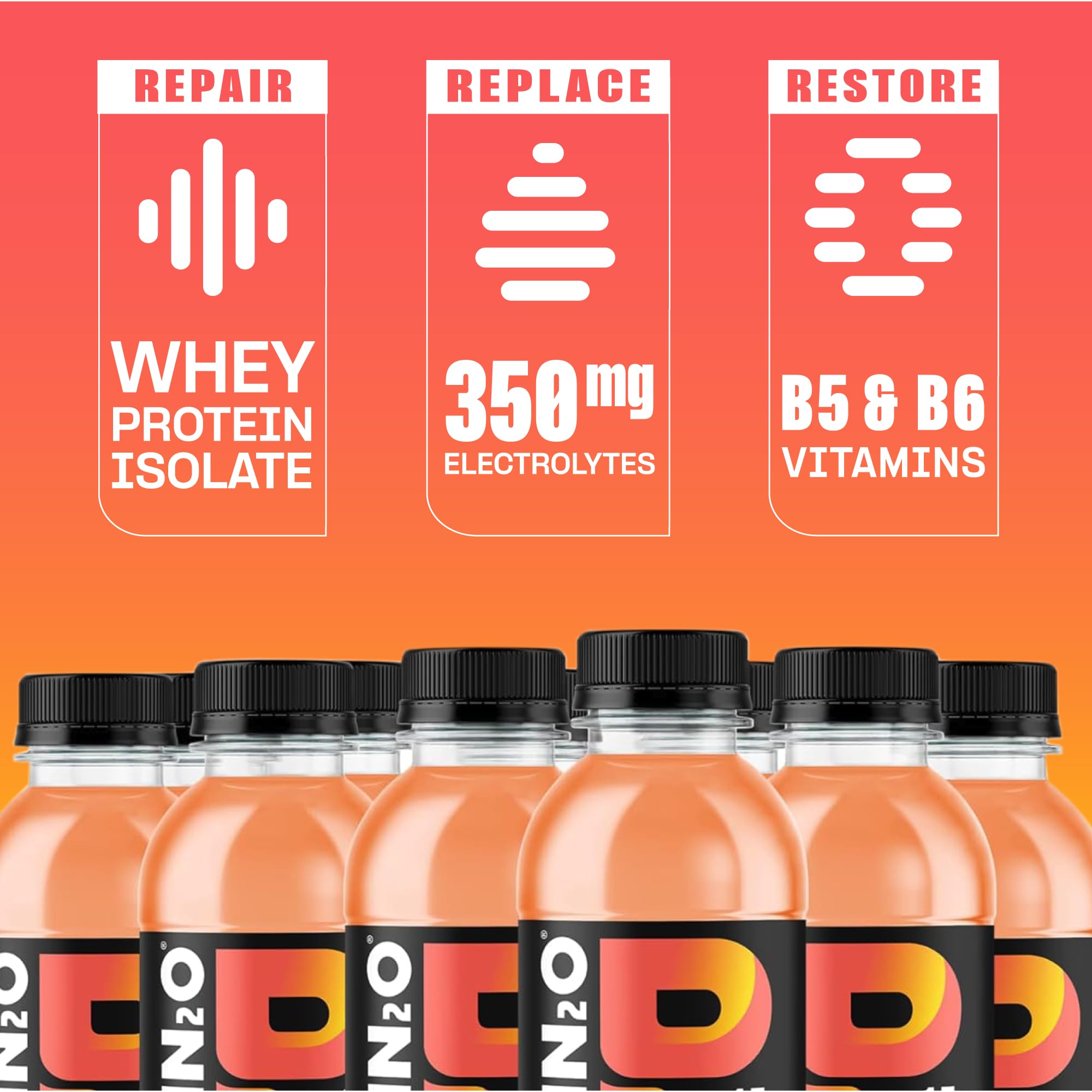 On-the-go Protein2o Peach Mango bottle ready for workouts.