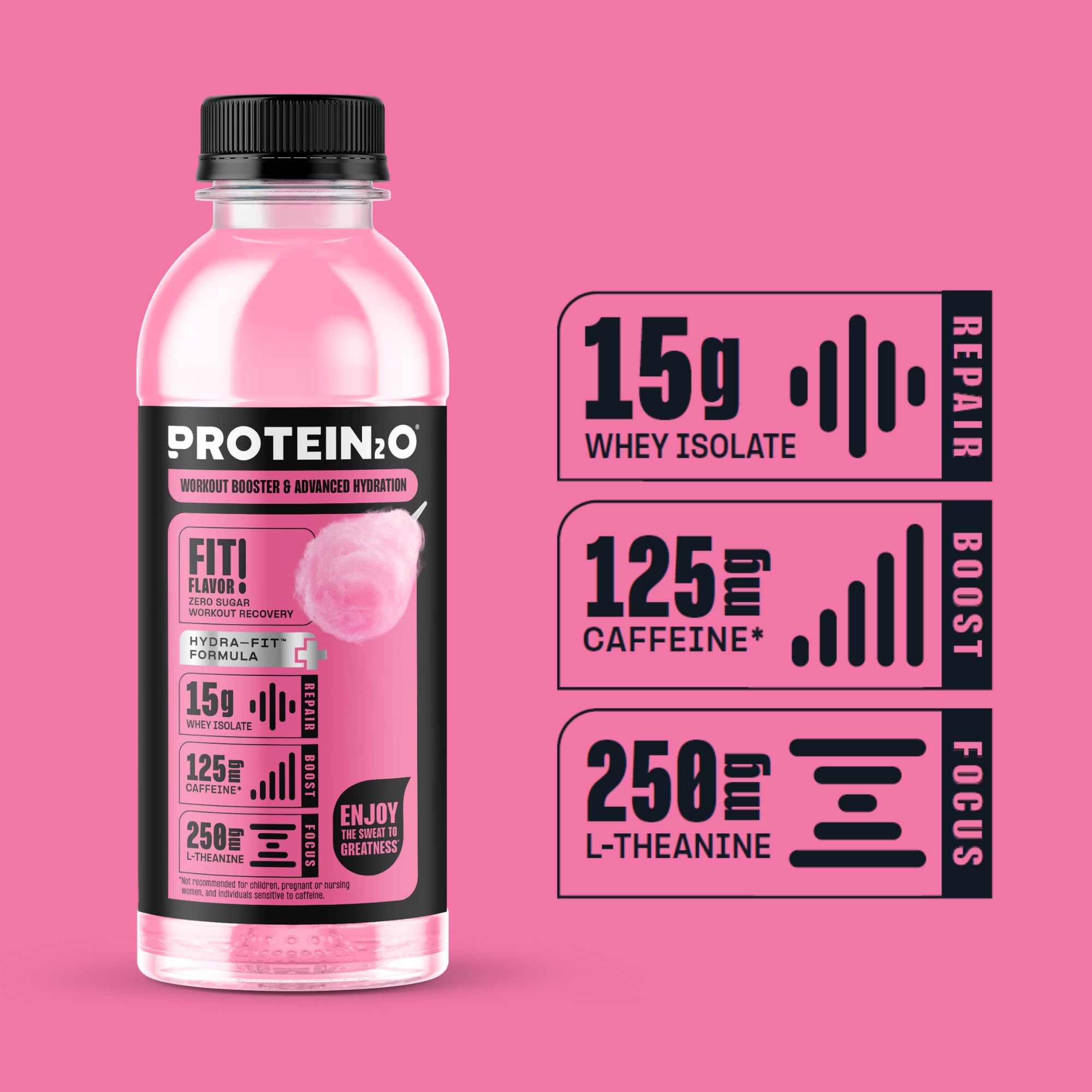 Protein2o refreshing athlete drink supporting alertness during workouts.
