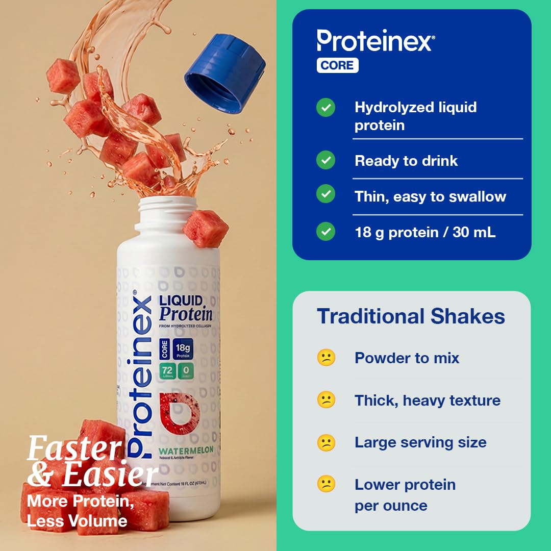 Proteinex ready-to-drink bottle in hand emphasizes grab-and-go everyday nourishment.