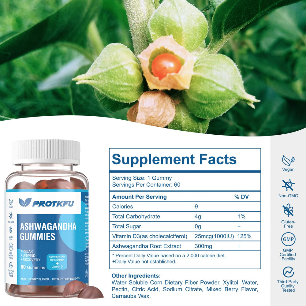 Close-up of ProTKFU Ashwagandha Gummies berry flavor for easy daily use.