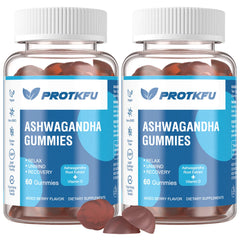 ProTKFU Ashwagandha Gummies bottle with mixed berry flavor for daily calm.
